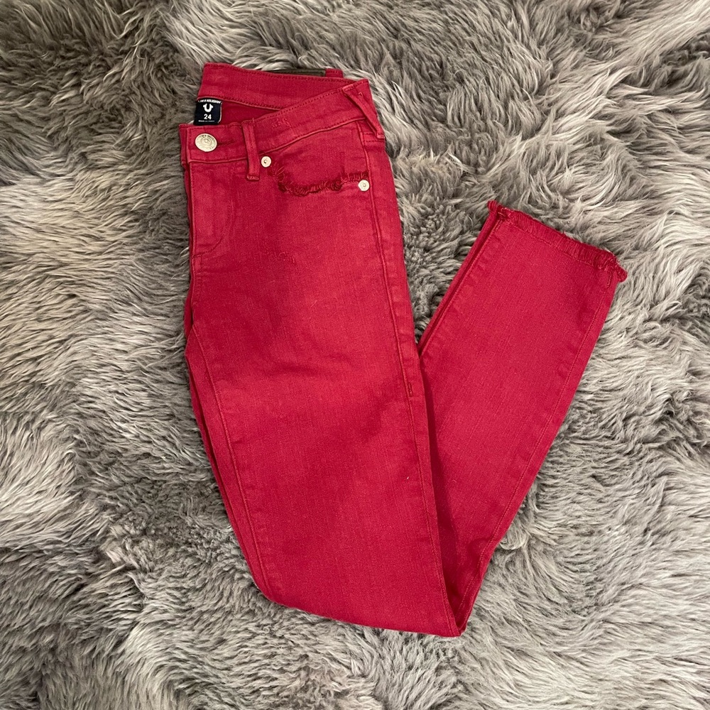 True Religion Casey Low-rise Super Skinny Jeans Frayed